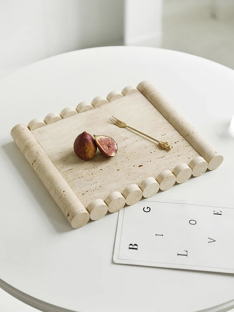 Beige Travertine Serving Tray