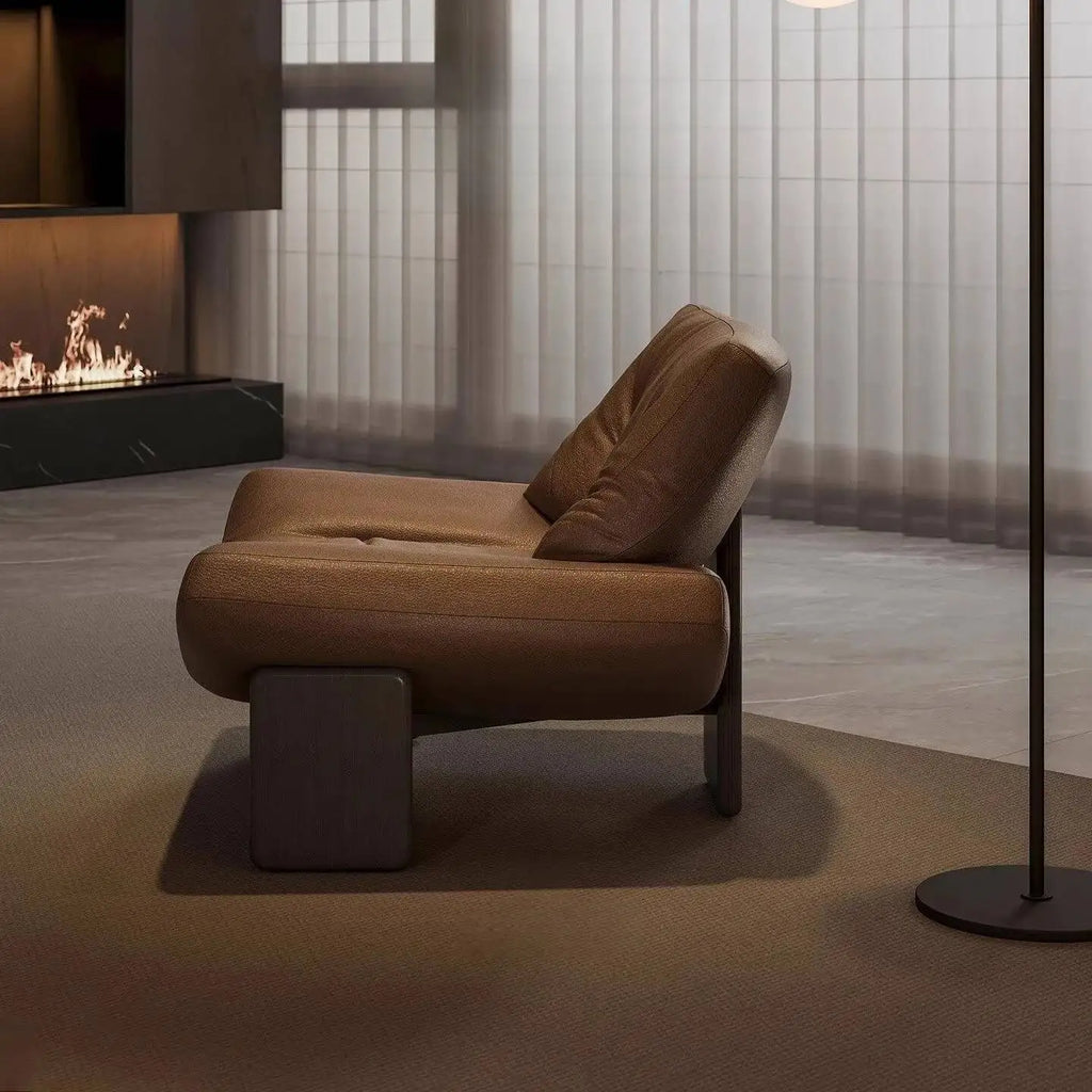 Milano Sculptural Leather Lounge Chair