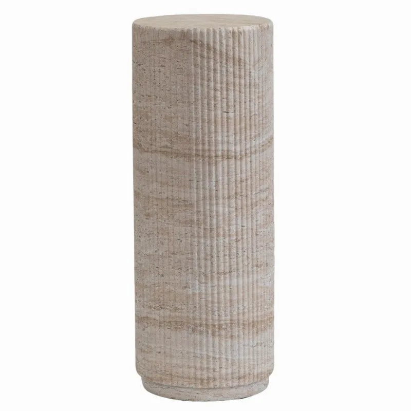 Travertine Pedestal Plant Stand | Luxury Sculptural Display Stand