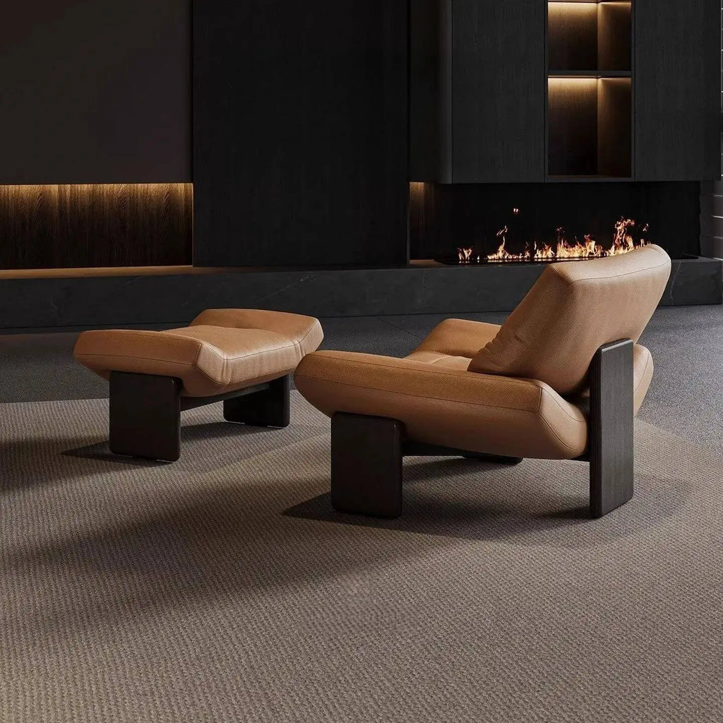 Milano Sculptural Leather Lounge Chair