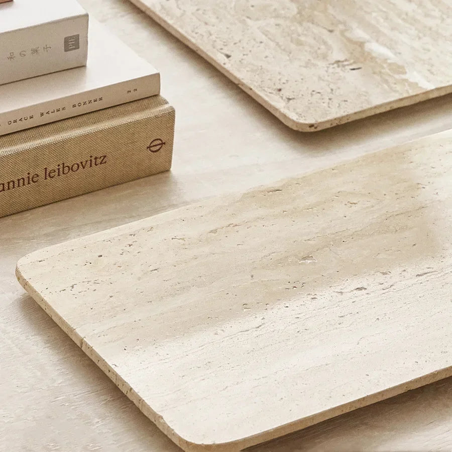 Siena Travertine Rectangle Tray