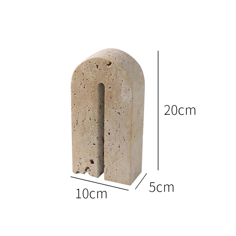 Travertine Arch Bookends