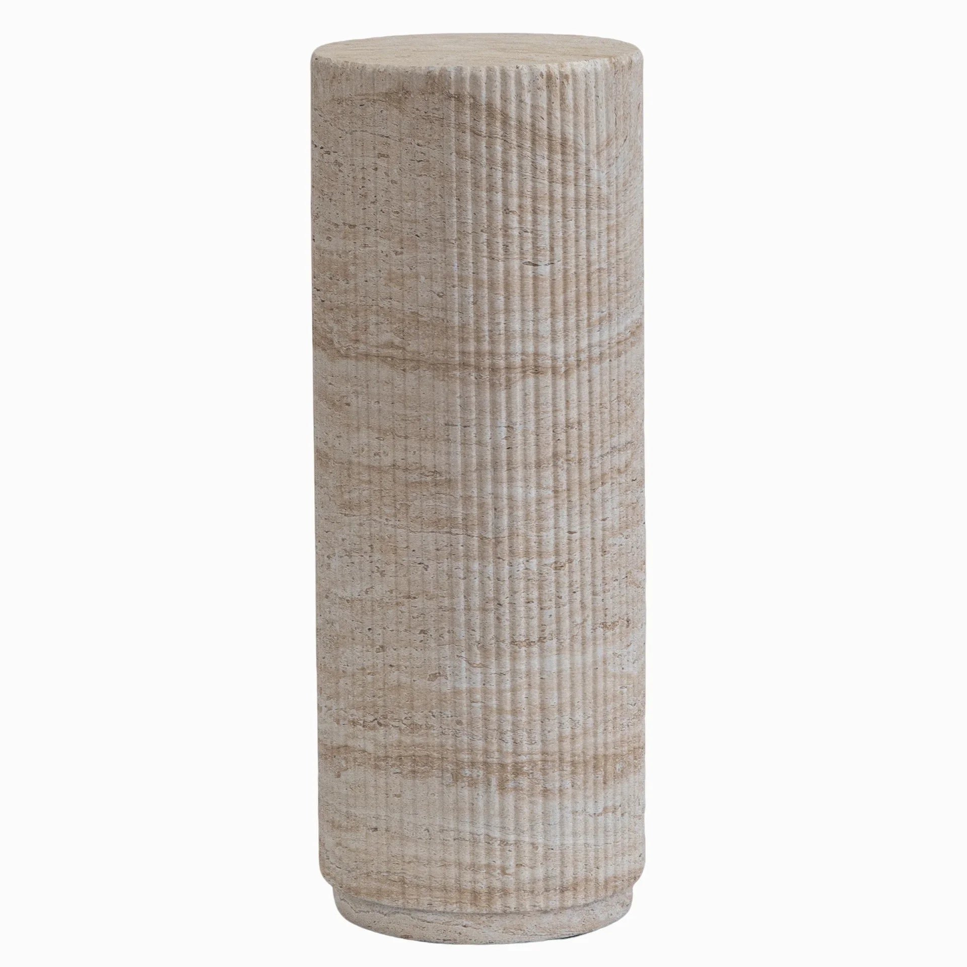 Travertine Pedestal Plant Stand | Luxury Sculptural Display Stand