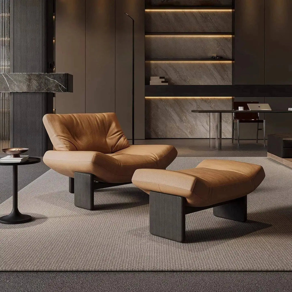 Milano Sculptural Leather Lounge Chair