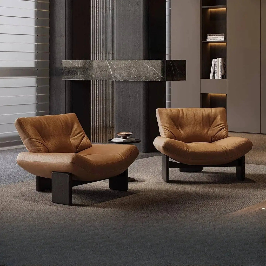Milano Sculptural Leather Lounge Chair