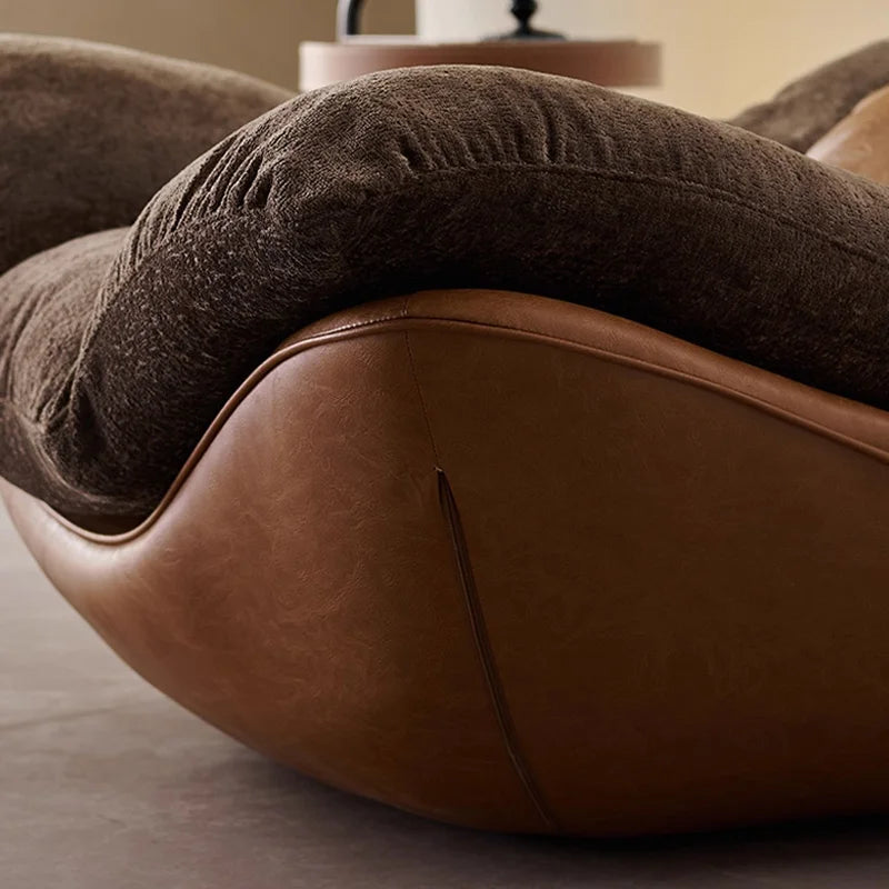Nordic Leather Lounge Chair | Sculptural Luxury Accent Chair