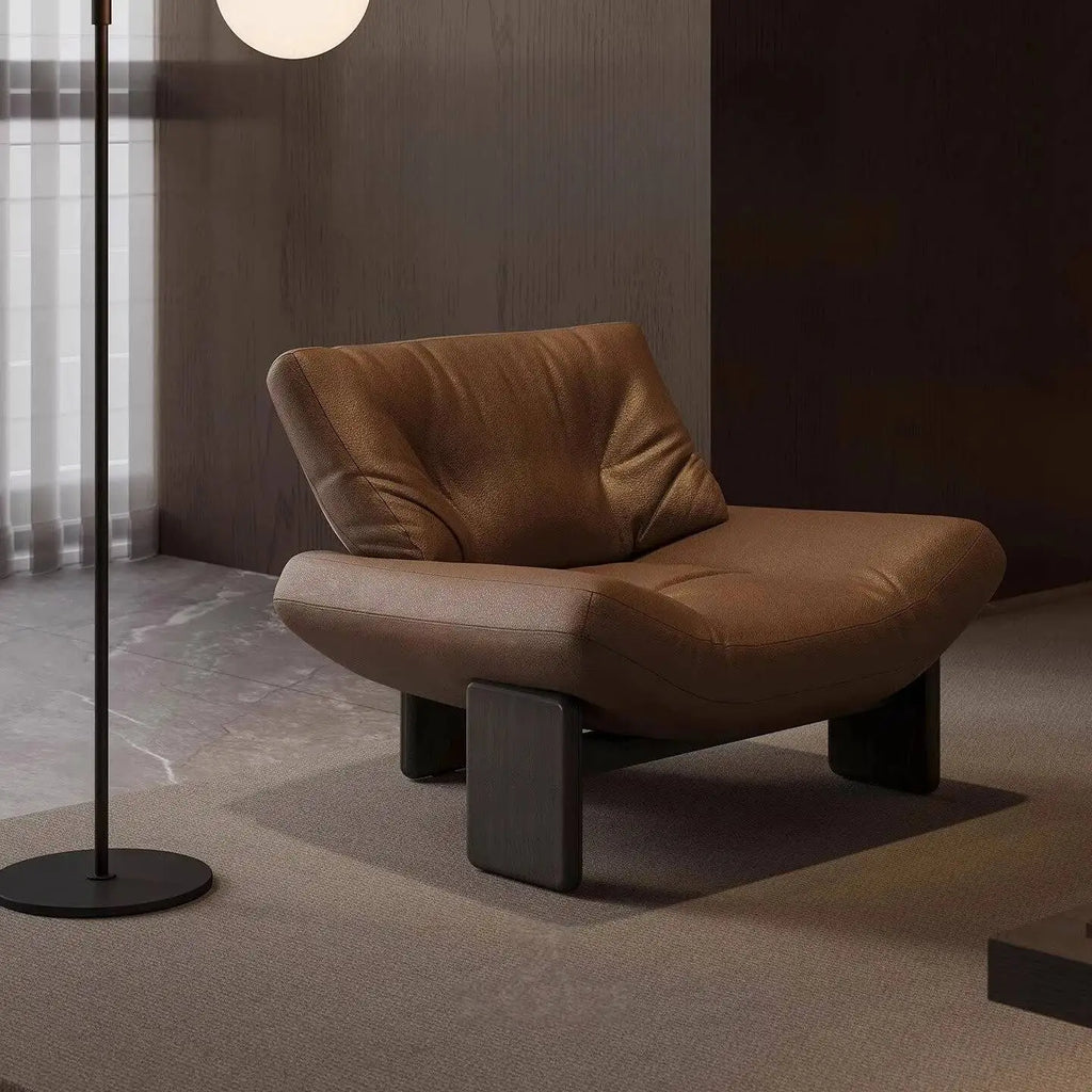 Milano Sculptural Leather Lounge Chair