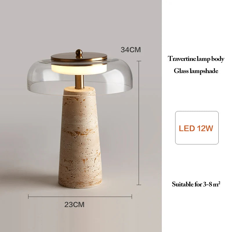Kyoto Natural Travertine Table Lamp