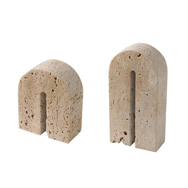 Travertine Arch Bookends