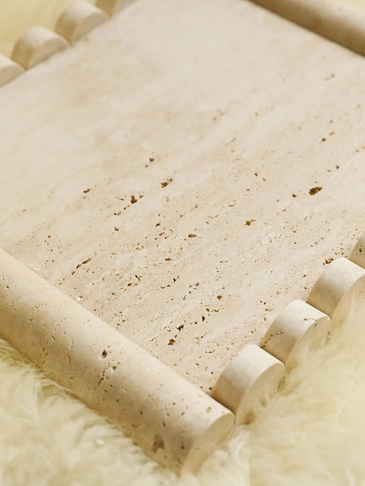 Beige Travertine Serving Tray