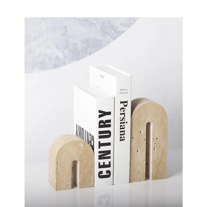 Travertine Arch Bookends