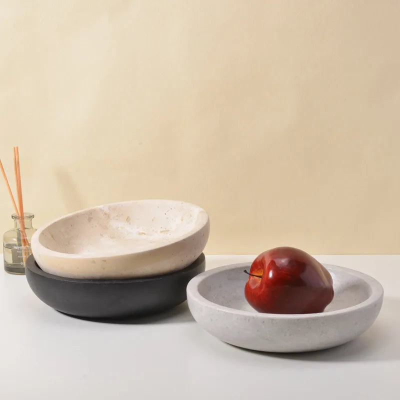Sculpted Stone Catchall Bowl