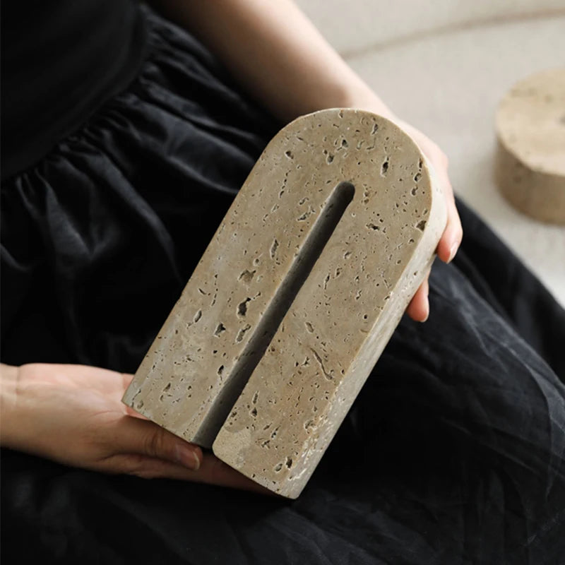 Travertine Arch Bookends
