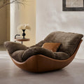 Nordic Leather Lounge Chair | Sculptural Luxury Accent Chair