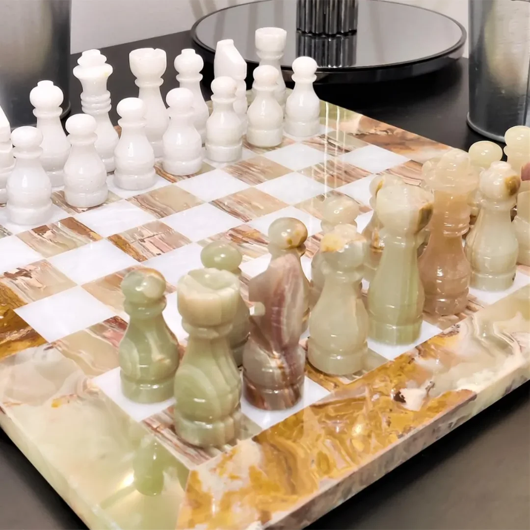 Green Onyx Marble Chess Set