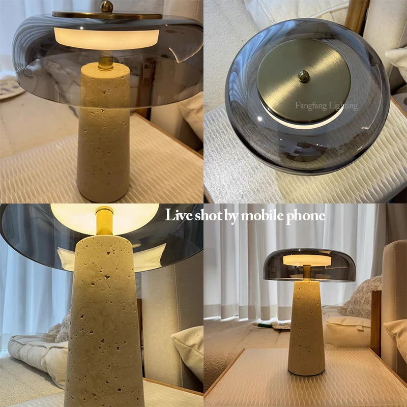 Kyoto Natural Travertine Table Lamp