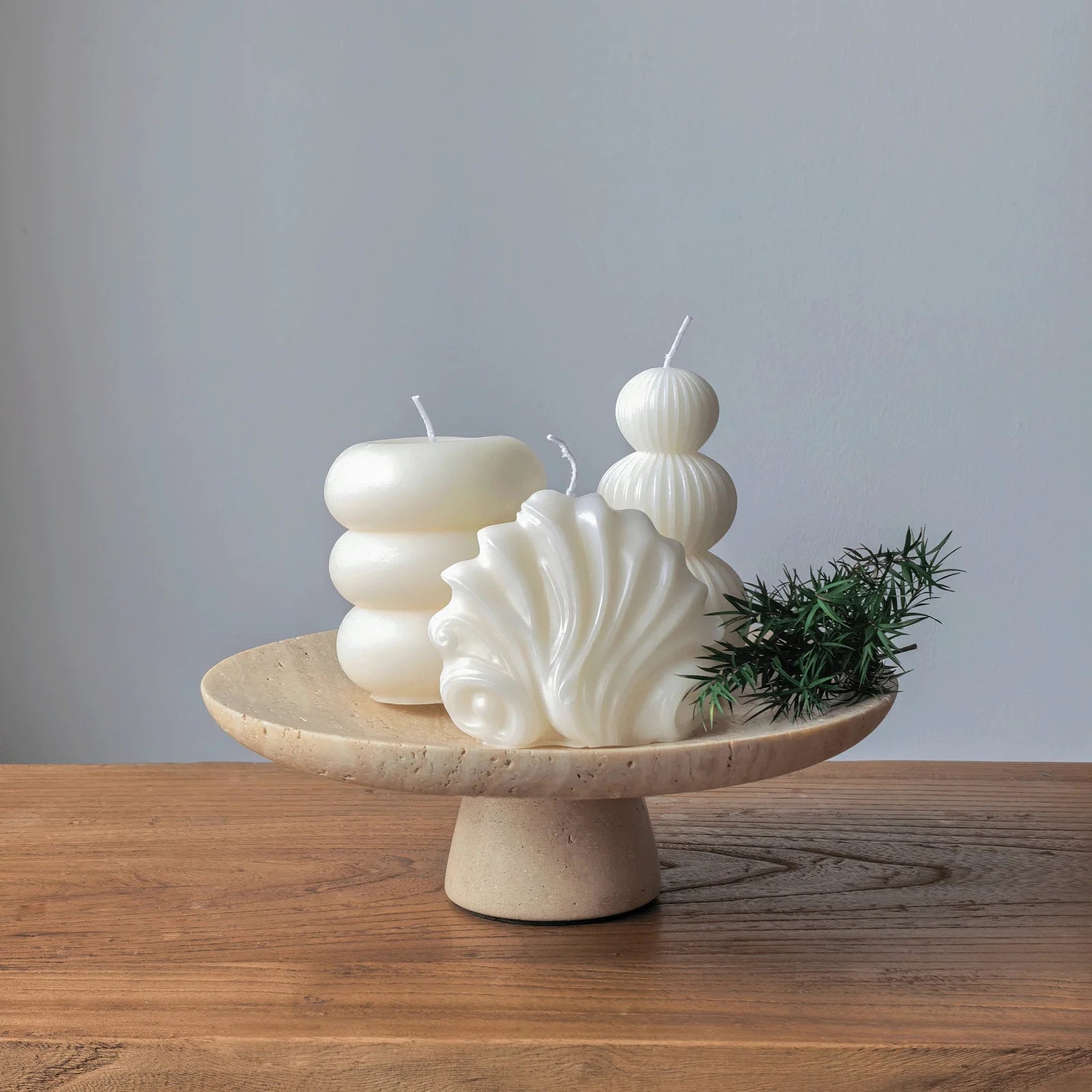 Travertine Pedestal Vanity Tray