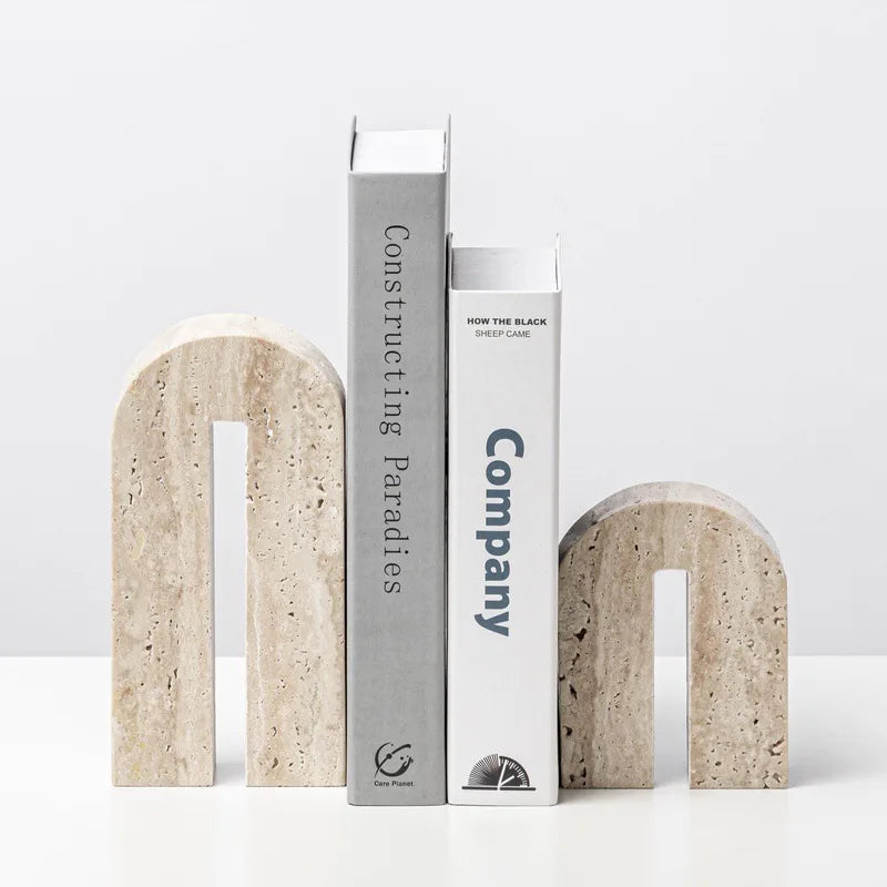 Travertine Arch Bookends