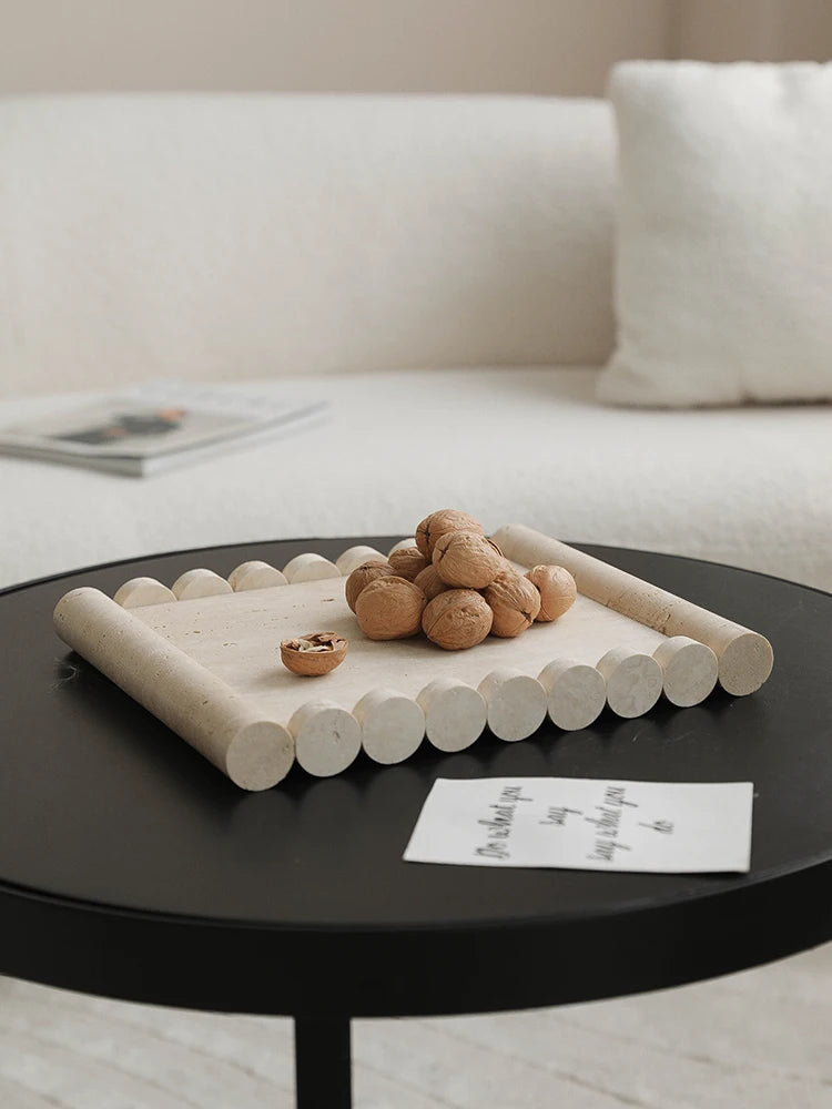 Beige Travertine Serving Tray