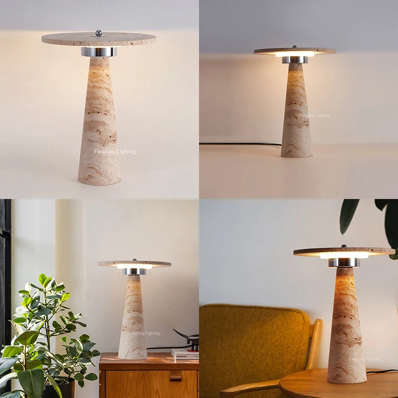 Kyoto Natural Travertine Table Lamp