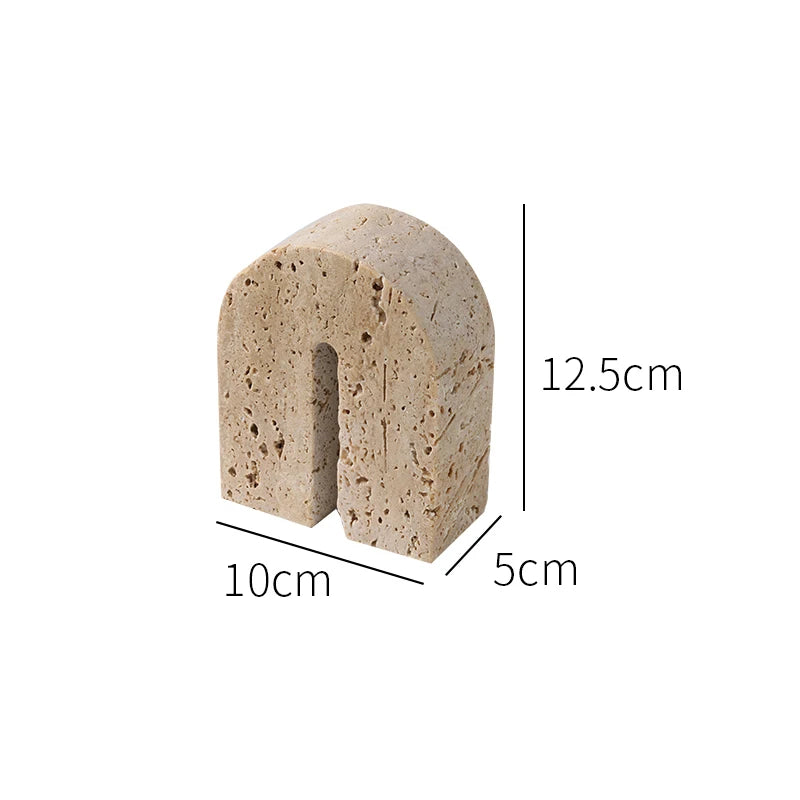 Travertine Arch Bookends
