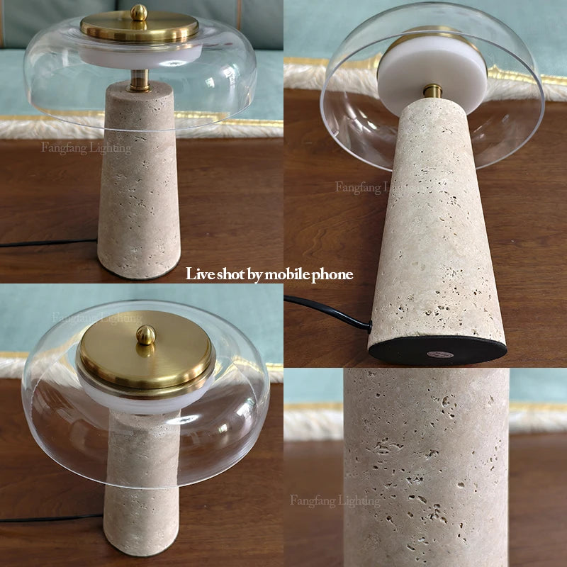 Kyoto Natural Travertine Table Lamp