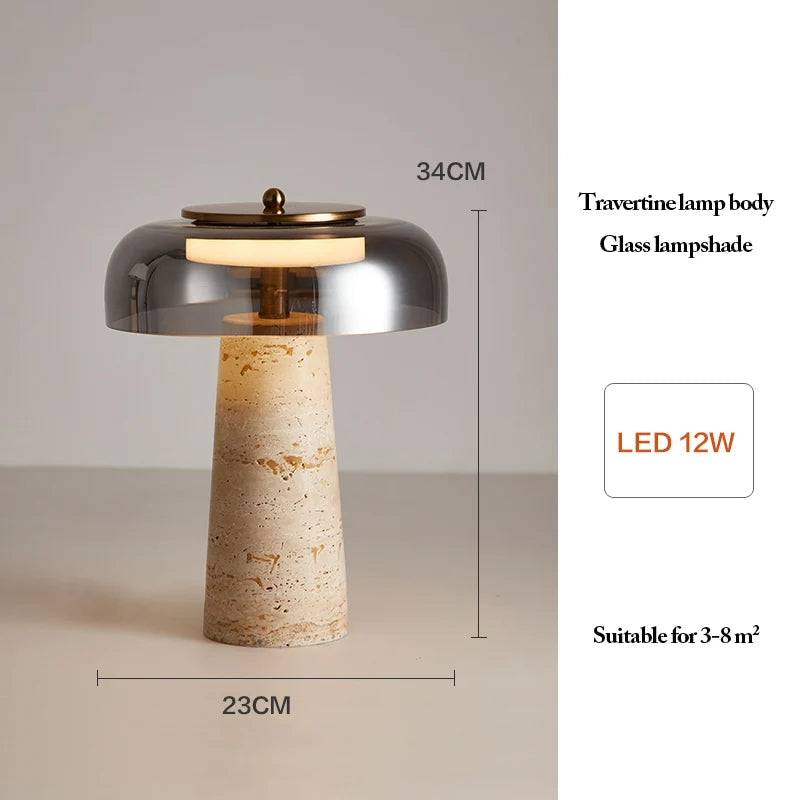 Kyoto Natural Travertine Table Lamp