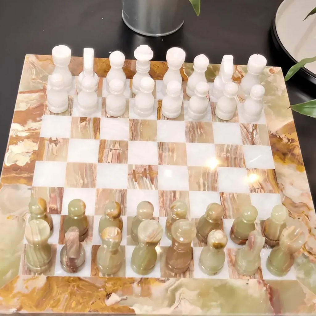 Green Onyx Marble Chess Set