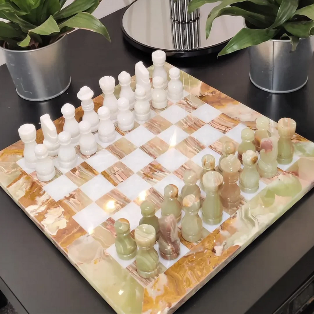 Green Onyx Marble Chess Set