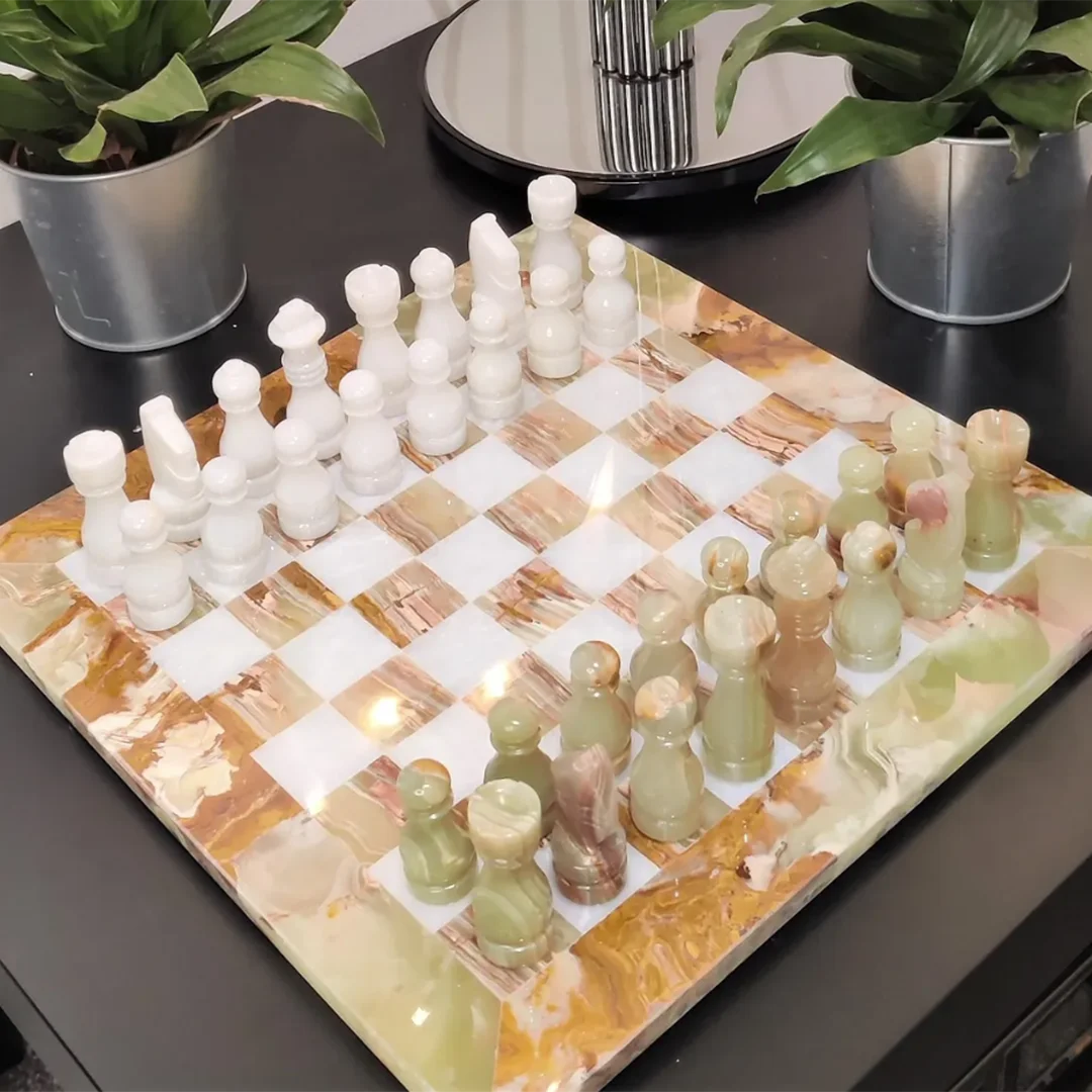Green Onyx Marble Chess Set